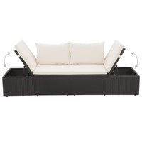vidaXL Lettino da Giardino Nero 195x60 cm in Polyrattan