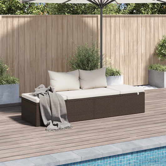 Lettino da Giardino Marrone 195x60 cm in Polyrattan 43954