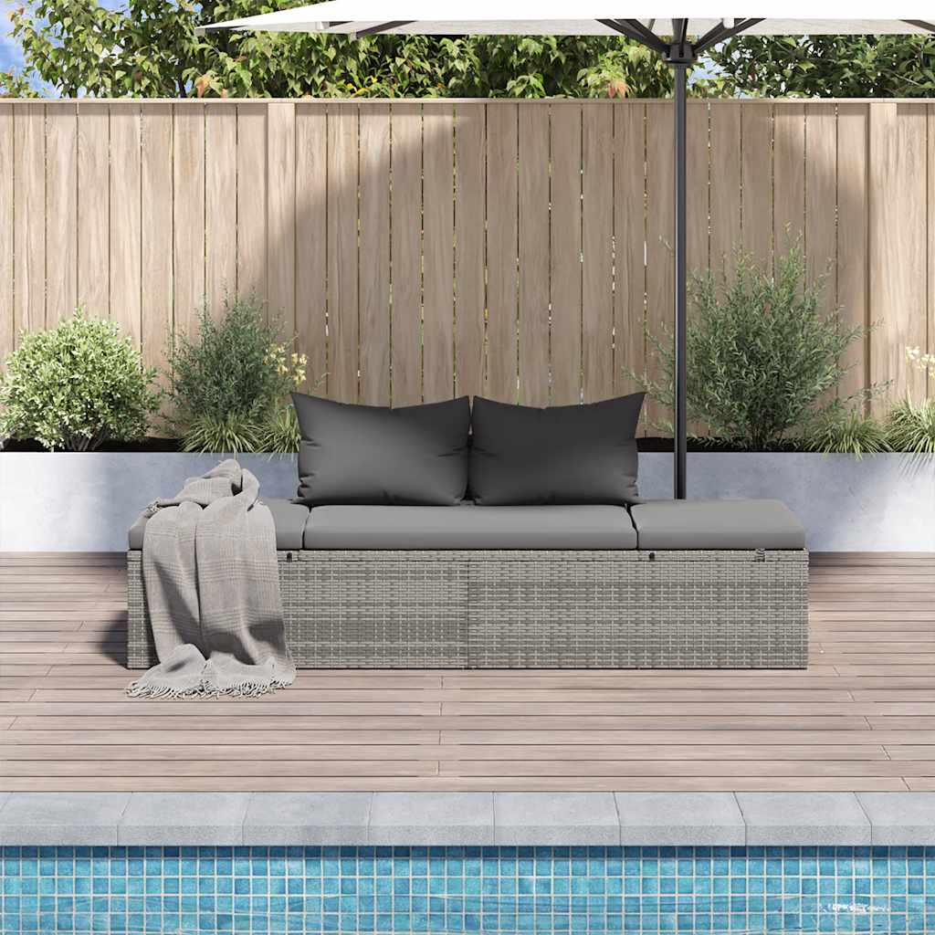 Lettino da Giardino Grigio 195x60 cm in Polyrattancod mxl 94707