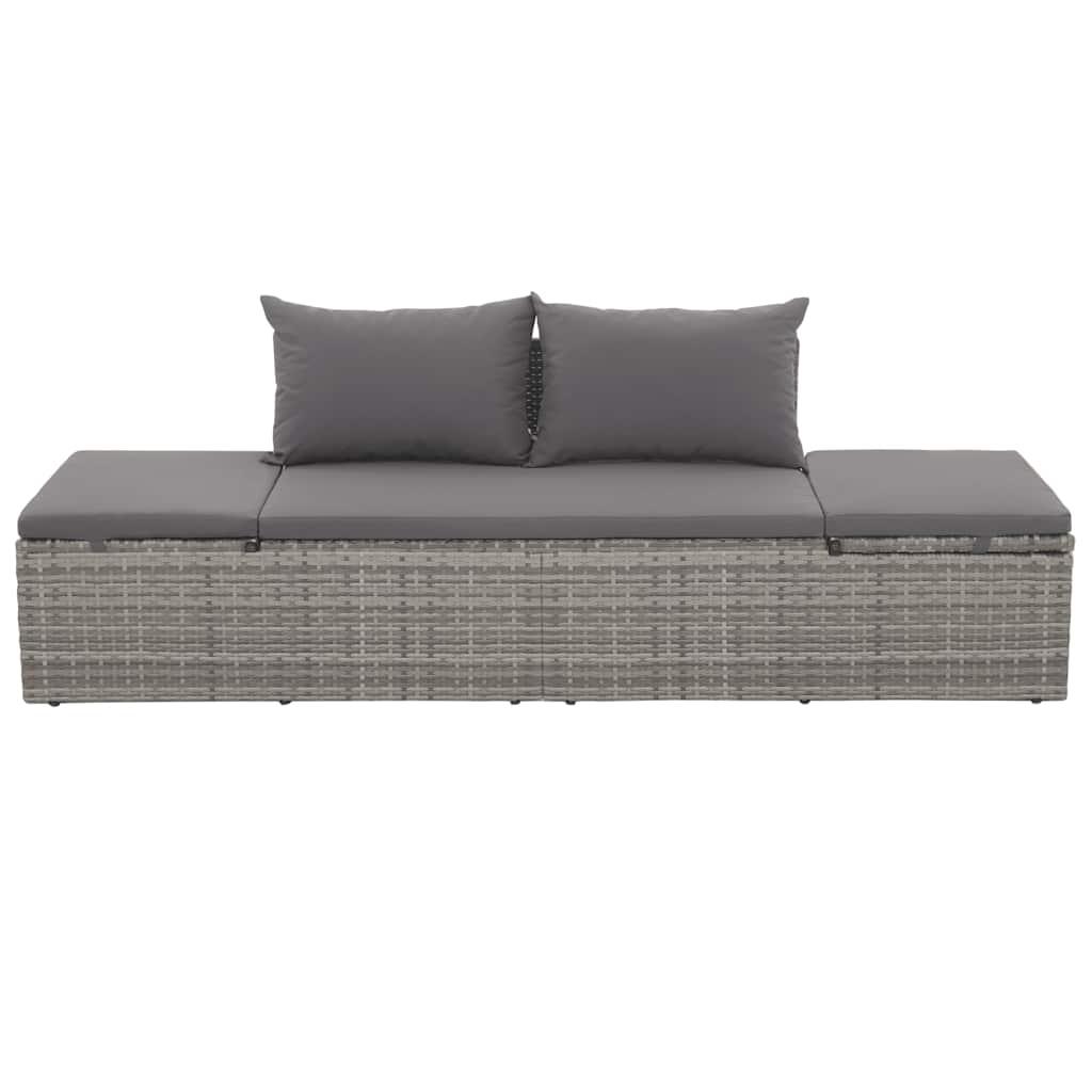 Lettino da Giardino Grigio 195x60 cm in Polyrattancod mxl 94707