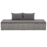 Lettino da Giardino Grigio 195x60 cm in Polyrattancod mxl 94707