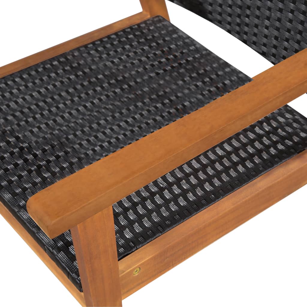Set da Pranzo da Giardino 5 pz in Polyrattan Nero e Marrone 44074