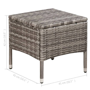Sedia da Esterno con Sgabello e Cuscini in Polyrattan Grigio 44092
