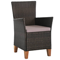 Sedie da Esterno con Cuscini 2 pz in Polyrattan Marrone 44099