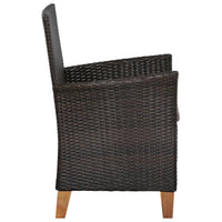 Sedie da Esterno con Cuscini 2 pz in Polyrattan Marrone 44099