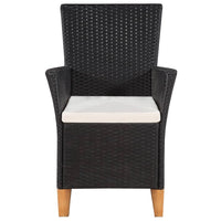 Sedie da Esterno con Cuscini in Polyrattan Nero 44103