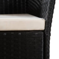 Sedie da Esterno con Cuscini in Polyrattan Nero 44103