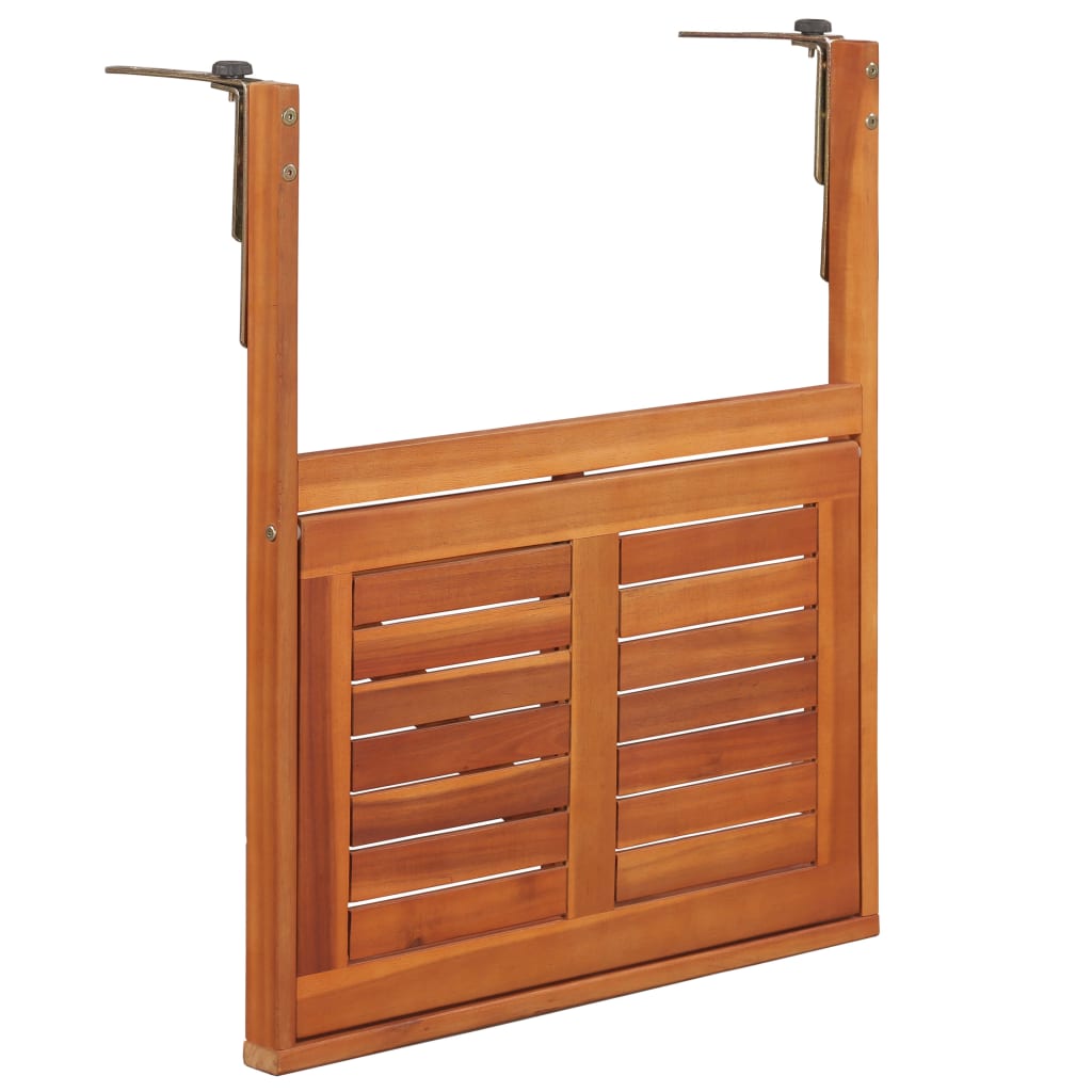 Tavolo da Balcone Sospeso 64,5x44x80 cm in Massello di Acacia