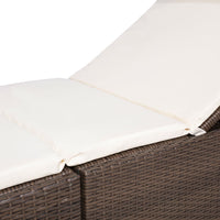 Lettino con Cuscino in Polyrattan Marrone cod mxl 62870