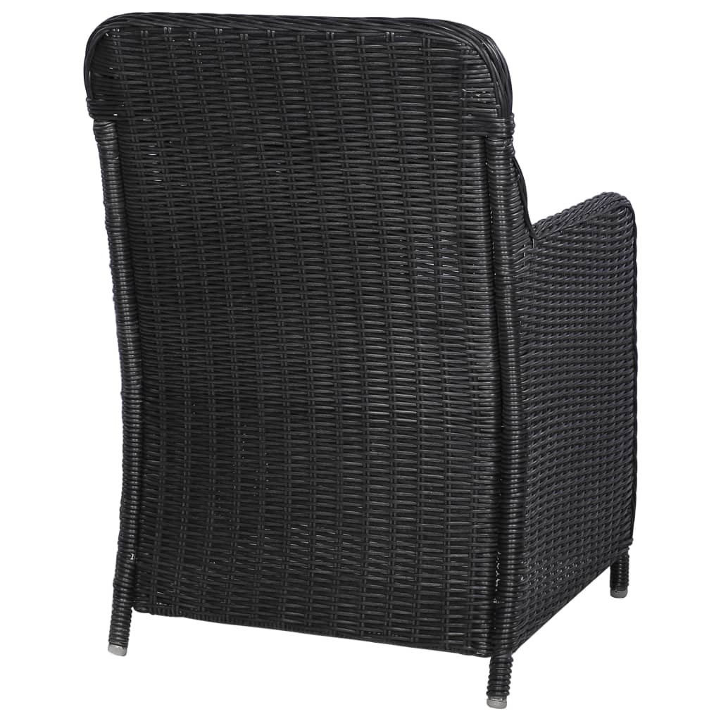 Sedie da Esterno con Cuscini 2 pz Polyrattan Nero 44146