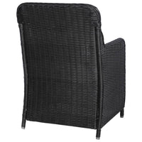 Sedie da Esterno con Cuscini 2 pz Polyrattan Nero 44146