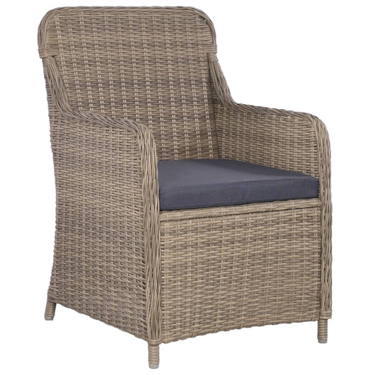 Sedie da Esterno con Cuscini 2 pz in Polyrattan Marrone 44147