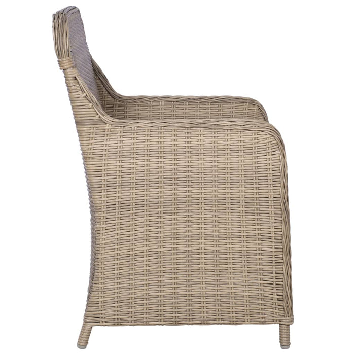 Sedie da Esterno con Cuscini 2 pz in Polyrattan Marrone   cod mxl 13980