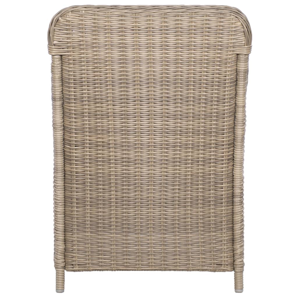 Sedie da Esterno con Cuscini 2 pz in Polyrattan Marrone   cod mxl 13980