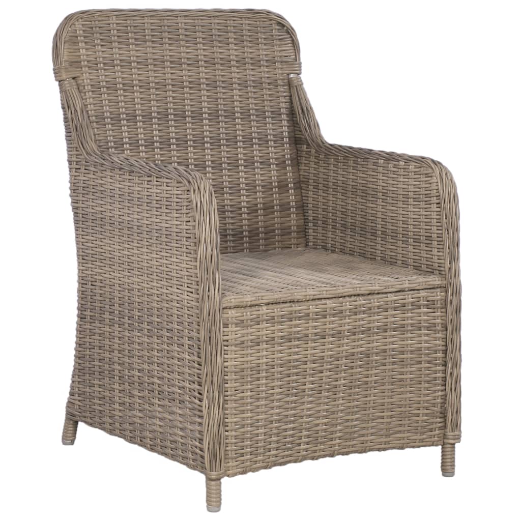 Sedie da Esterno con Cuscini 2 pz in Polyrattan Marrone 44147