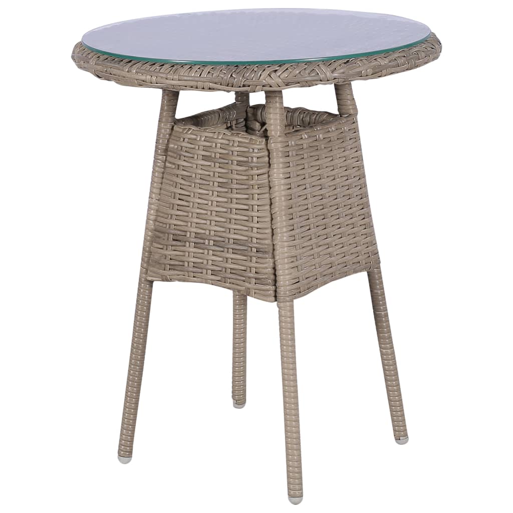 Set da Bistro 3 pz con Cuscini in Polyrattan Marrone cod mxl 37418