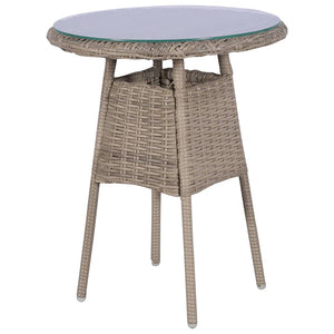 Set da Bistro 3 pz con Cuscini in Polyrattan Marrone cod mxl 37418
