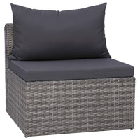 Set Divani da Giardino 4 pz con Cuscini Grigio in Polyrattan 44164