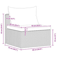 Set Divani da Giardino 4 pz con Cuscini Grigio in Polyrattan 44164