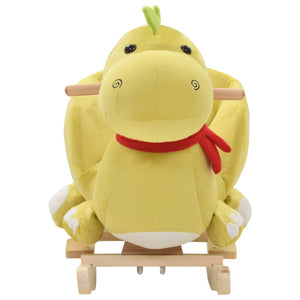 Drago a Dondolo con Schienale in Peluche 60x32x53cm Verde Lime 80225