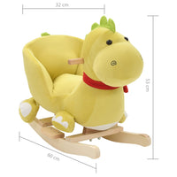 Drago a Dondolo con Schienale in Peluche 60x32x53cm Verde Lime 80225