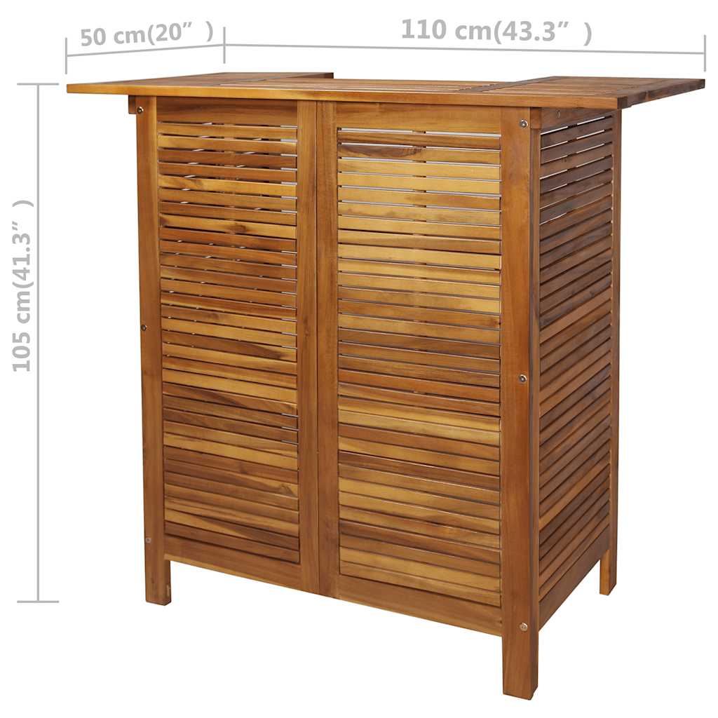Set Tavolo e Sedia da Bar 3 pz in Legno Massello di Acacia 44008