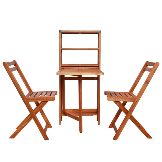 Set da Bistrot 3 pz Pieghevole in Legno Massello di Acacia 44013