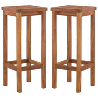 Sgabelli da Bar 2 pz in Legno Massello di Acaciacod mxl 106971