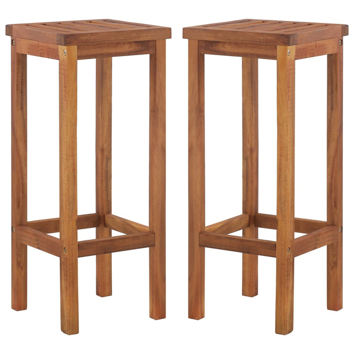 Set di due sgabelli da bar di design sedia seduta in legno massello di acacia 1202048