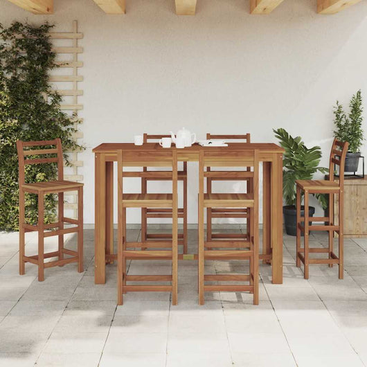 Tavolo da Bar in Legno Massello di Acacia 150x70x105 cm