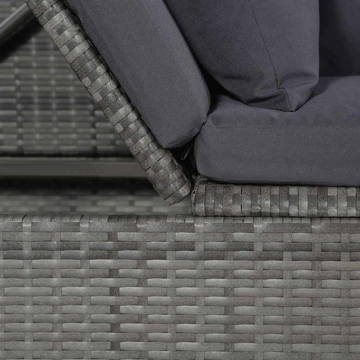 Lettino da Giardino Grigio 200x60 cm in Polyrattan 43959