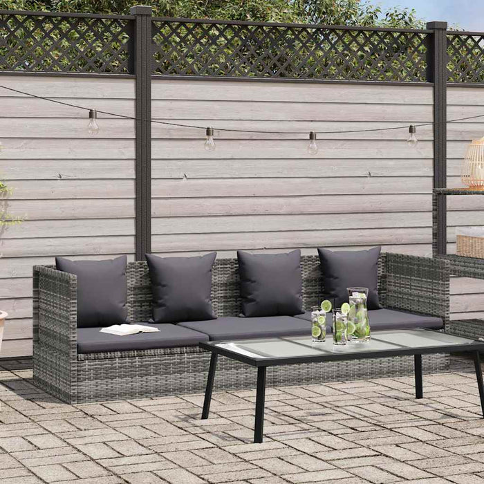 Lettino da Giardino Grigio 200x60 cm in Polyrattan 43959