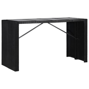 Set Mobili da Pranzo per Giardino 9 pz in Polyrattan Nero cod mxl 35375