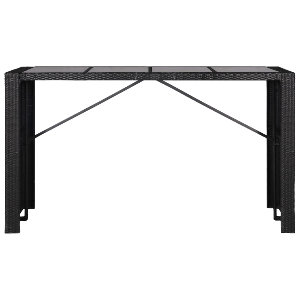 Set Mobili da Pranzo per Giardino 9 pz in Polyrattan Nero cod mxl 35375