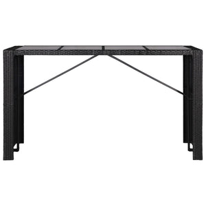 Set Mobili da Pranzo per Giardino 9 pz in Polyrattan Nero cod mxl 35375