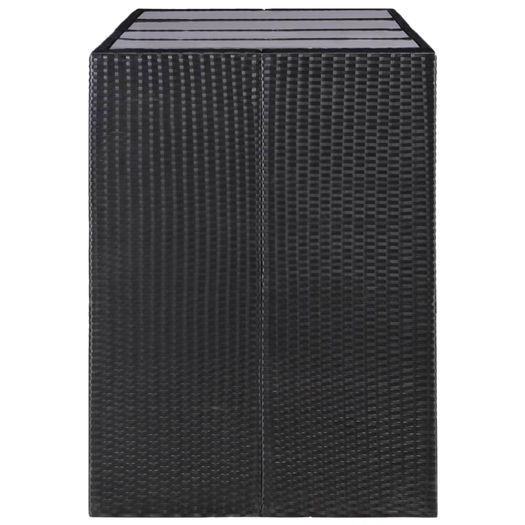 Set Mobili da Pranzo per Giardino 9 pz in Polyrattan Nero cod mxl 35375