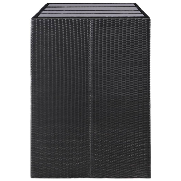 Set Mobili da Pranzo per Giardino 9 pz in Polyrattan Nero cod mxl 35375