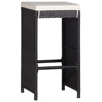 Set Mobili da Pranzo per Giardino 9 pz in Polyrattan Nero cod mxl 35375