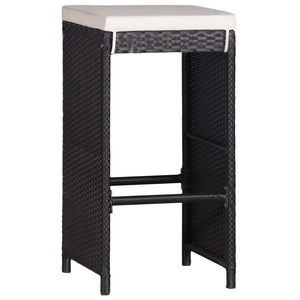 Set Mobili da Pranzo per Giardino 9 pz in Polyrattan Nero cod mxl 35375