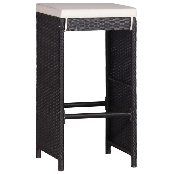 Set Mobili da Pranzo per Giardino 9 pz in Polyrattan Nero cod mxl 35375