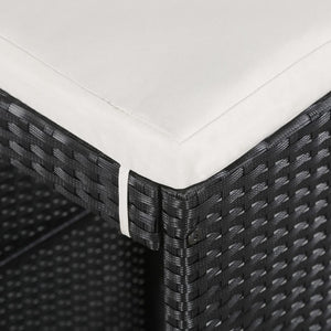 Set Mobili da Pranzo per Giardino 9 pz in Polyrattan Nero cod mxl 35375