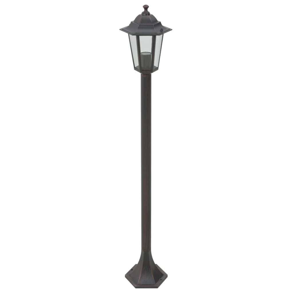 Lampioni da Giardino 6pz E27 110 cm Alluminio Bronzo 44205