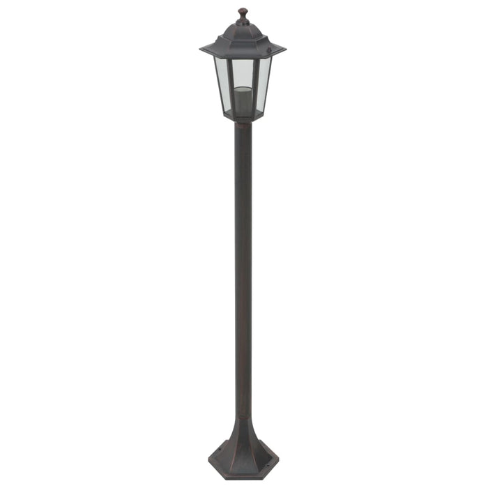 Lampioni da Giardino 6pz E27 110 cm Alluminio Bronzo 44205