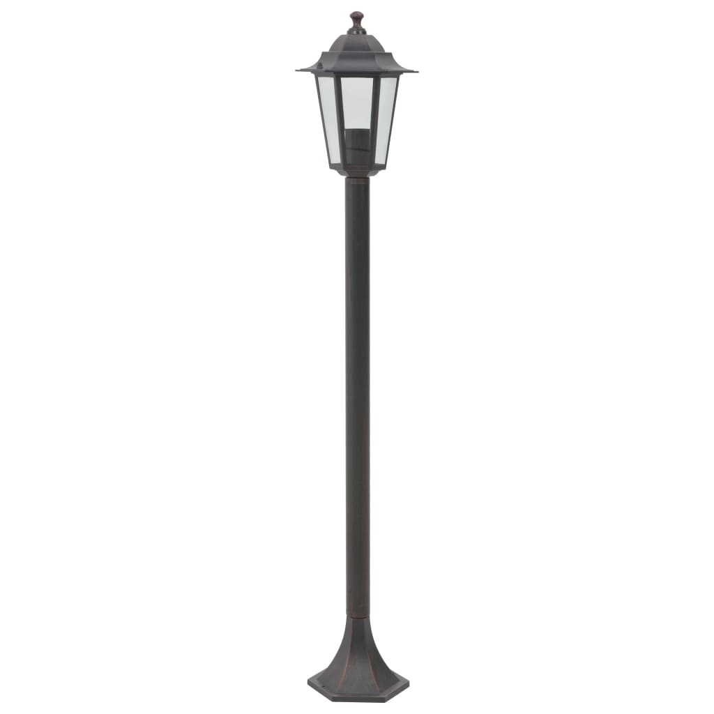 Lampioni da Giardino 6pz E27 110 cm Alluminio Bronzo 44205
