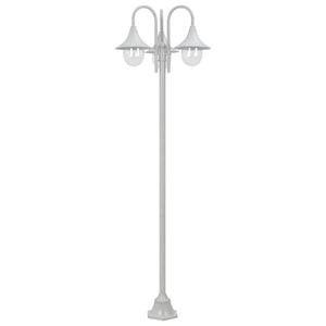 Lampione da giardino E27 220 cm alluminio 3 lanterne bianche 02_0042540