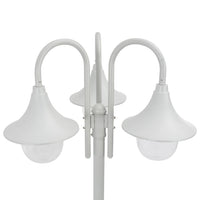 Lampione da Giardino E27 220 cm in Alluminio 3 Lampade Bianco cod mxl 69798