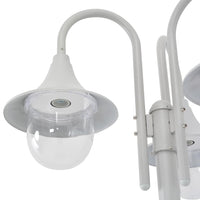 Lampione da Giardino E27 220 cm in Alluminio 3 Lampade Bianco cod mxl 69798