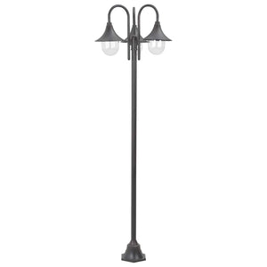 Lampione da Giardino E27 220 cm Alluminio 3 Lampade Bronzo 44207