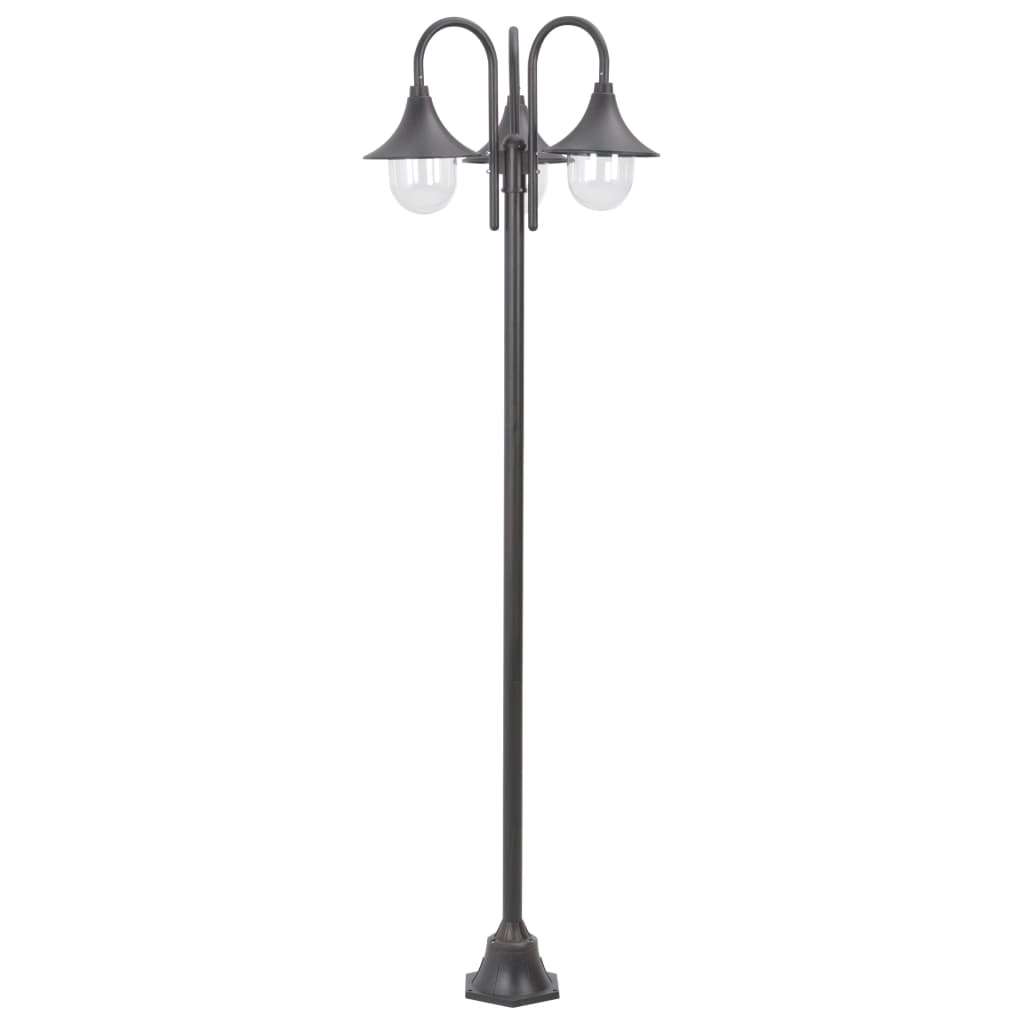 Lampada da giardino E27 220 cm alluminio 3 luci Bronzo marrone 02_0042541