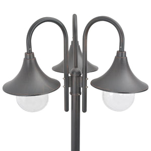 Lampada da giardino E27 220 cm alluminio 3 luci Bronzo marrone 02_0042541